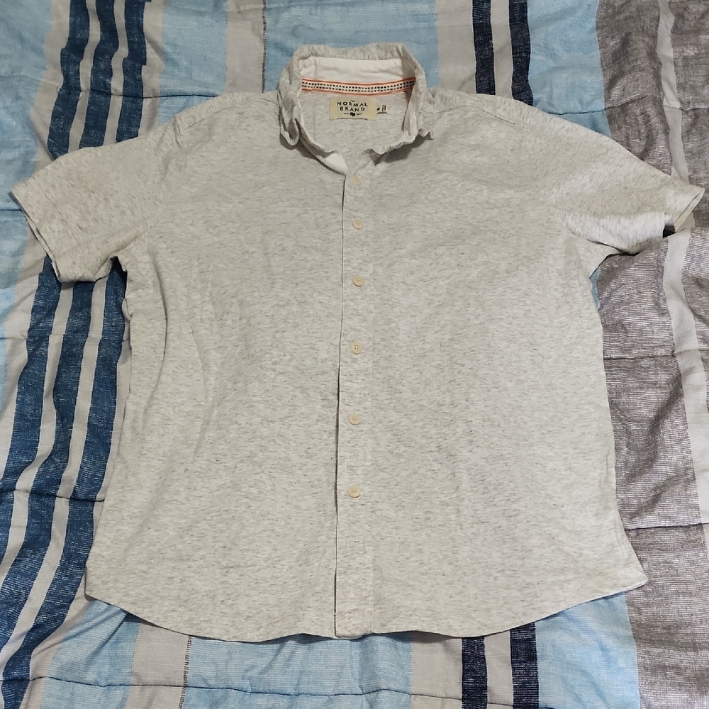 Men's Gray Short Sleeve Shirt The Normal Brand Medium